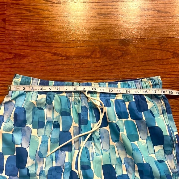 NAUTICA mens swimwear trunks water colors blue 3 functional pockets : netting Lg - Picture 10 of 12